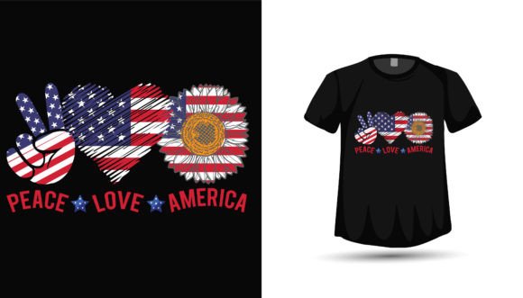 4th of July Design: Peace, Love, and America