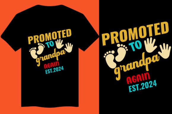 Celebrate Family Milestones with the Promoted Grandpa Again T-Shirt Design