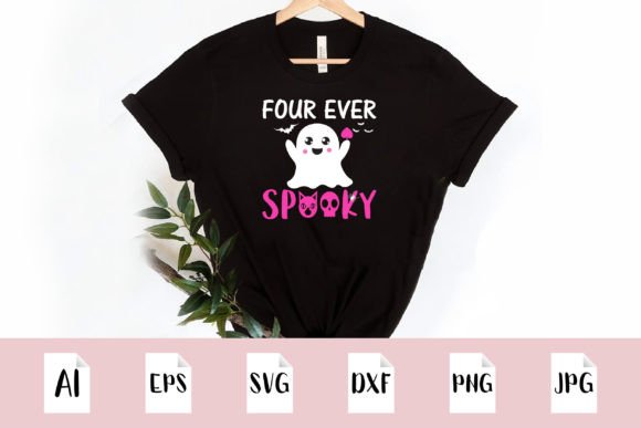 Four Ever Spooky SVG T-Shirt Design: A Creative Asset