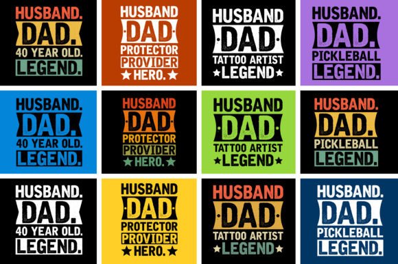 Husband Dad T-Shirt Design Bundle: Creative Assets for Modern Branding