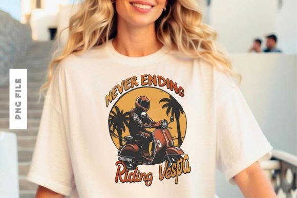 Never Ending Vespa T-shirt Design: A Premium Asset for Creators